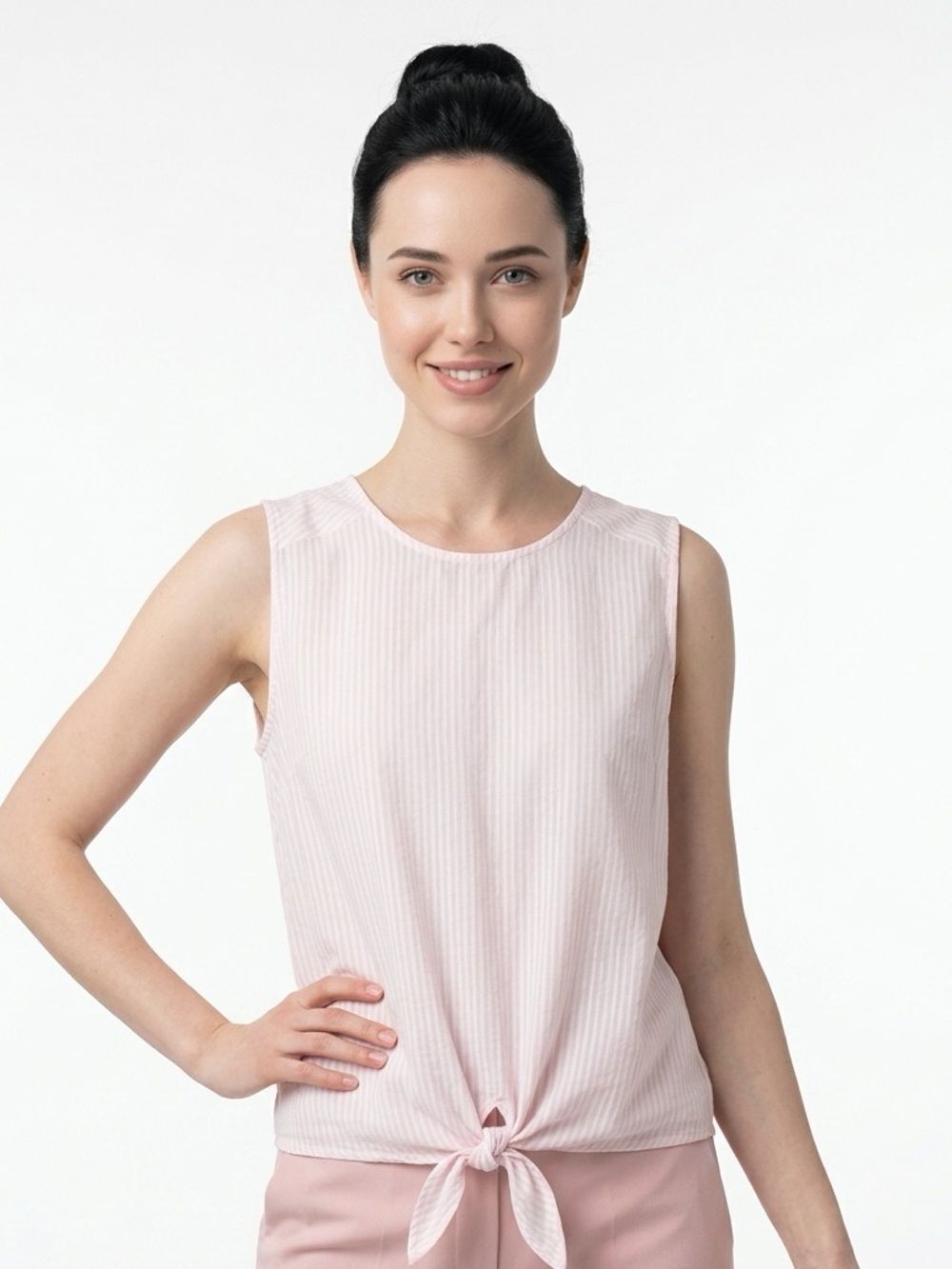 OLD NAVY | NEW Light Pink & White Tie Front Tank Women’s Size Large